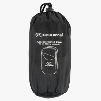 Highlander Transit Regenhaube 80-100 Liter Polyäthylen Schwarz